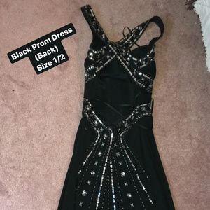 Black Open Back Prom Dress Size 1/2